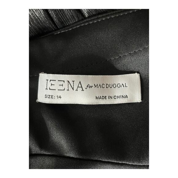 Ieena Mac Duggal dress spaghetti straps metallic black size 14 - Picture 6 of 8